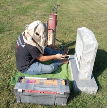 Cemetery Lettering Per Customer (date of death, family names)